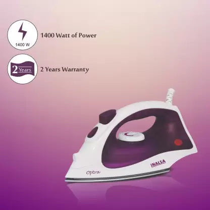 Inalsa Optra 1400 W Steam Iron  (Purple, White) Inalsa Optra 1400 W Steam Iron  (Purple, White)